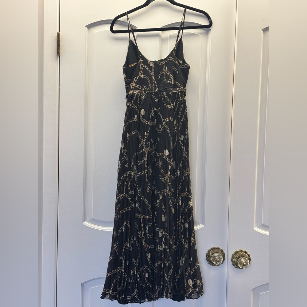 Zimmermann Sunray Pleated Picnic Midi Dress Black Chain-Print Spaghetti Strap 1 - Picture 15 of 16